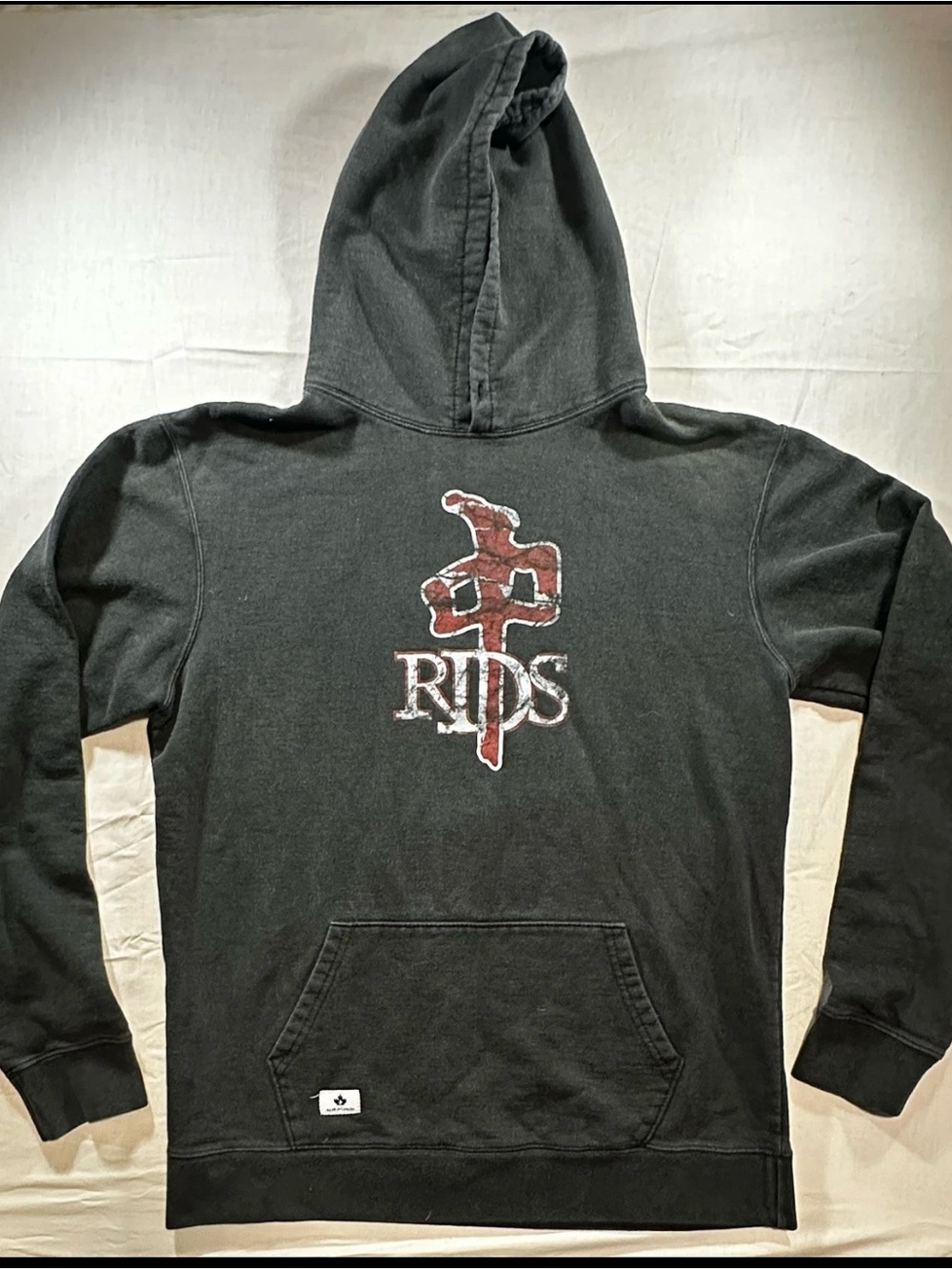 Men's Black Style Hoodie with Red Graphic